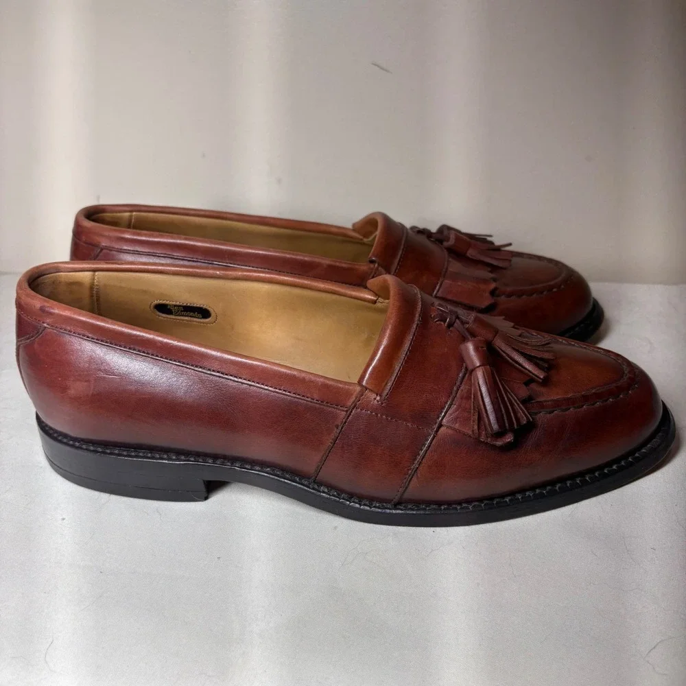 Allen Edmonds Mens Newport 1469 Brown Leather Tassel Kiltie Loafers Size 8 D